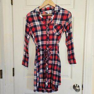 Market & Spruce Pet Small Plaid Shirt Dress Belted Button Down Stitch Fix Soft